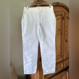 Loft cropped white pants
